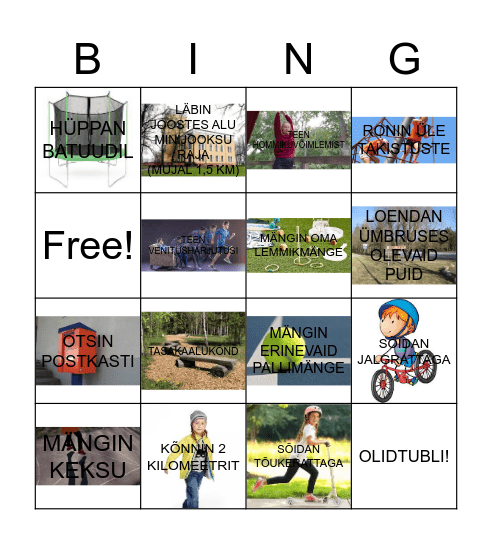 LIIKUMINE ÕUES Bingo Card