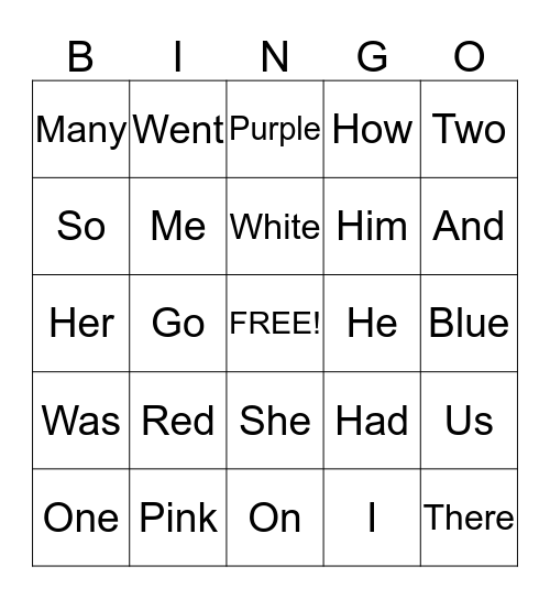 Valentines Bingo Card