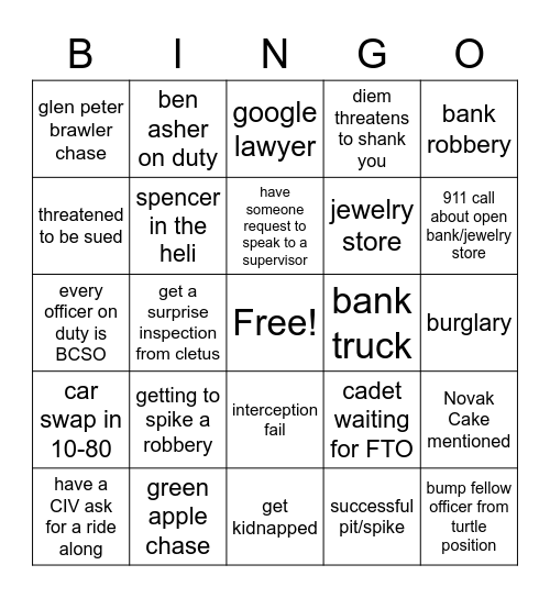 PD BINGO Card