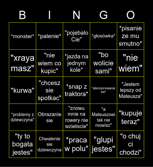 Przemkowe Bingo Card