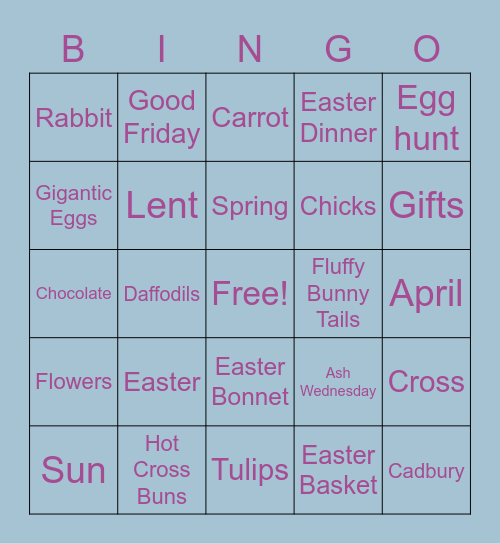 Easter Bingo Card