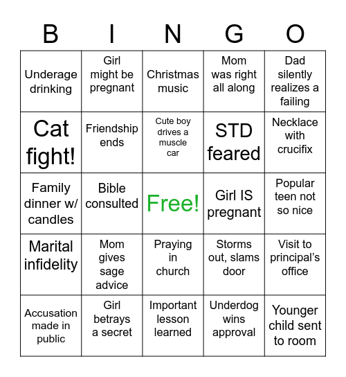 Lifetime Bingo Card