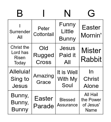 Easter Bingo Card
