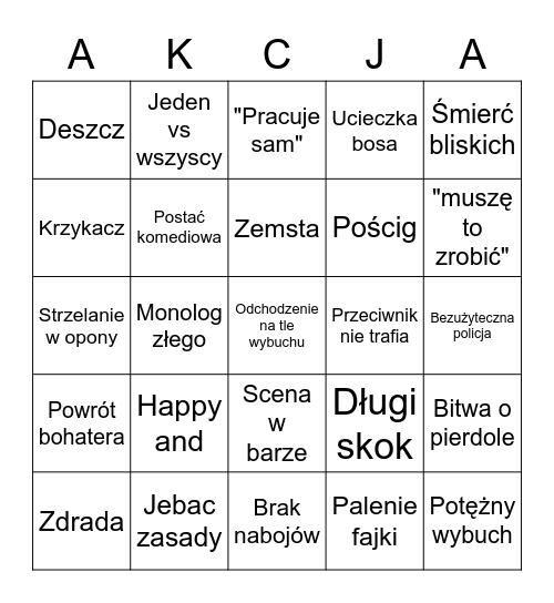 Duppa Bingo Card