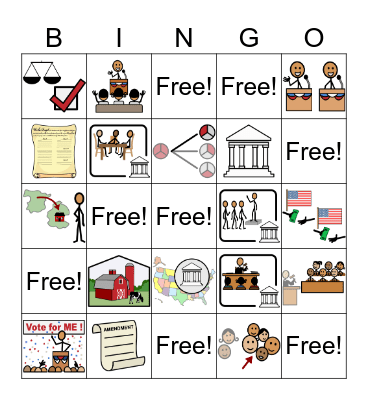 EXPLORE - Civics Vocab Bingo Card