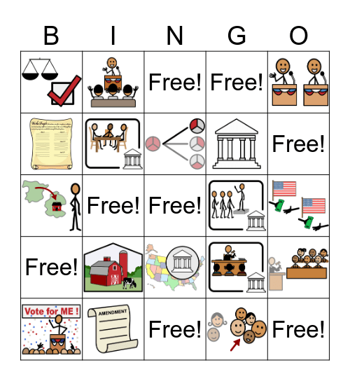 EXPLORE - Civics Vocab Bingo Card