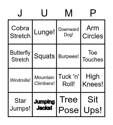 Fitness Bingo! Bingo Card