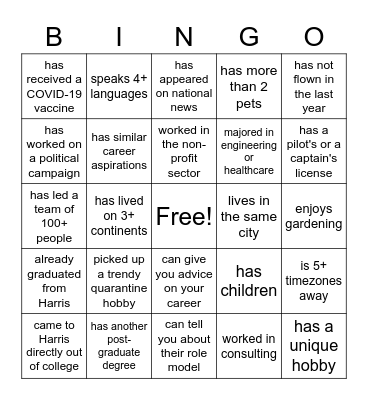 Welcome to leadership, now find someone who... Bingo Card