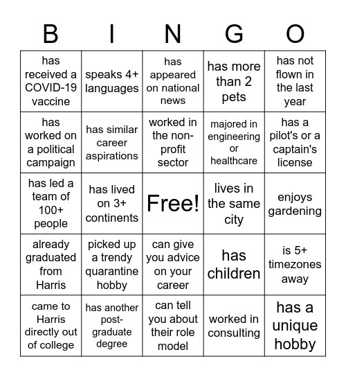 Welcome to leadership, now find someone who... Bingo Card