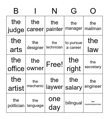 Realidades 2 Ch 9A Vocab Bingo Card