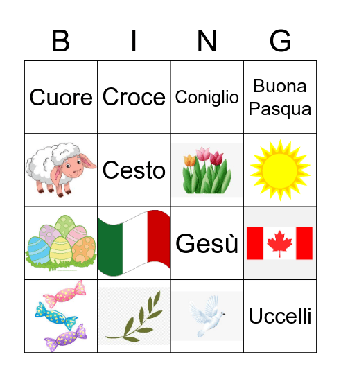 Pasqua Bingo Card