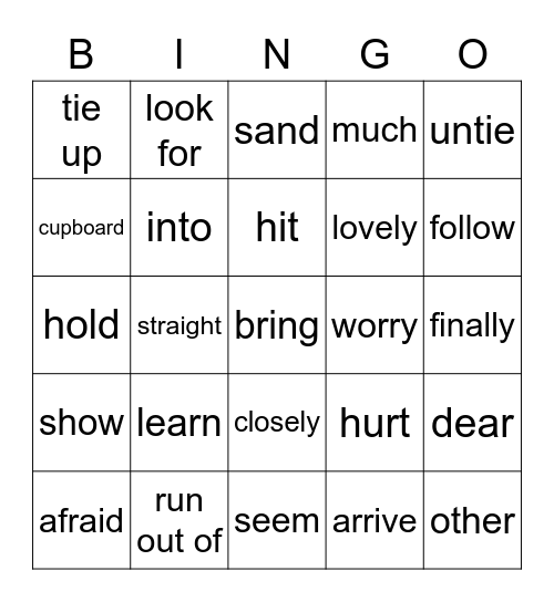 Lesson.5 Bingo Card