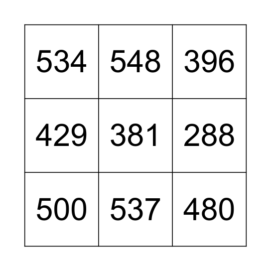 Duocantus Bingo Card