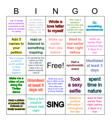 Megan's Bing0 Bingo Card