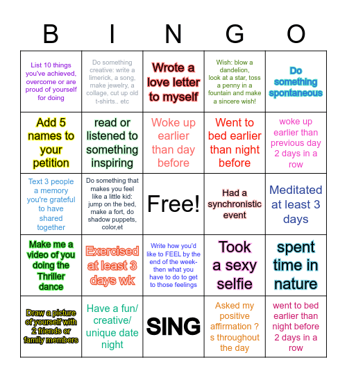 Megan's Bing0 Bingo Card