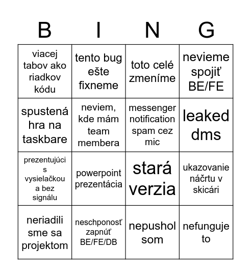 Tomu veer Bingo Card