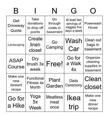 April Bingo Card