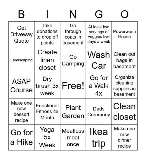 April Bingo Card