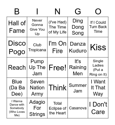 Woohoo Bingo Card