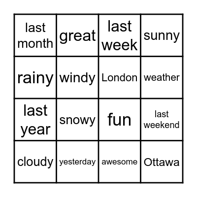 Grade 4 Bingo Card