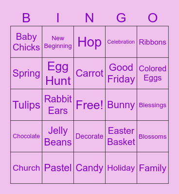 Easter Bingo Card