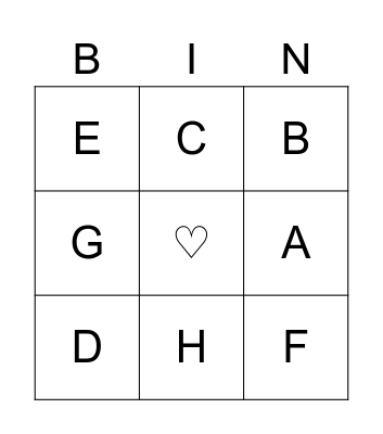Alphabet Bingo Card