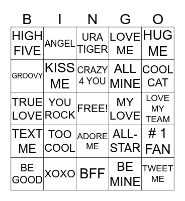 CONVERSTIONAL HEART Bingo Card
