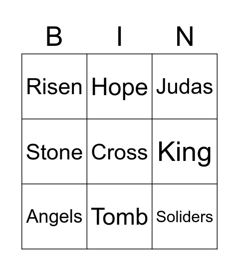 Easter Bingo Card