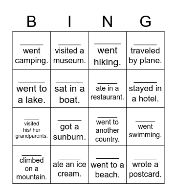 Holiday Bingo Card