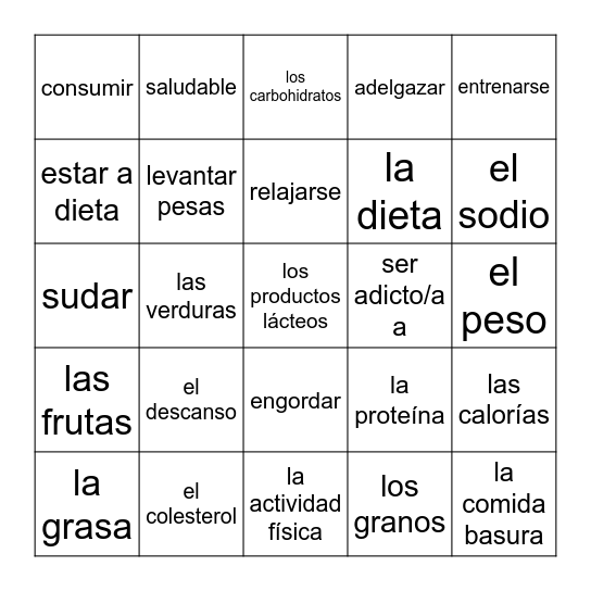 Ch 8 Part 1 Vocab Bingo Card