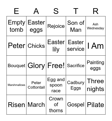 Easter Bingo Card