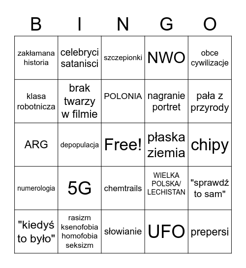 Foliarskie Bingo Card