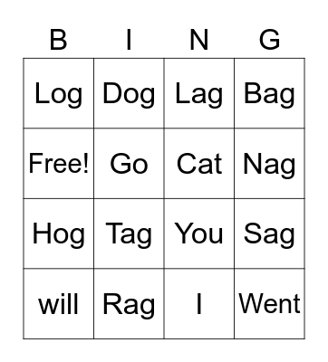Group B Bingo Card