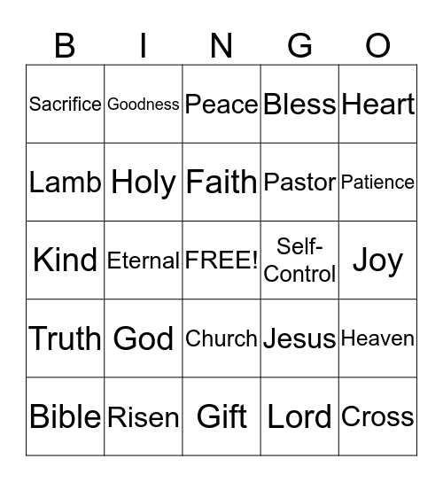 Bible Bingo Card