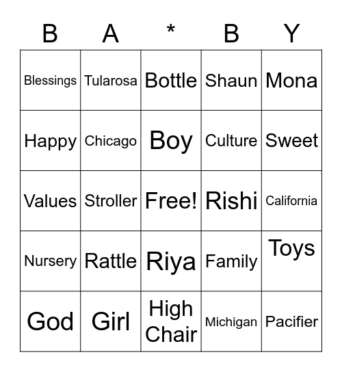 GENDINGO Bingo Card