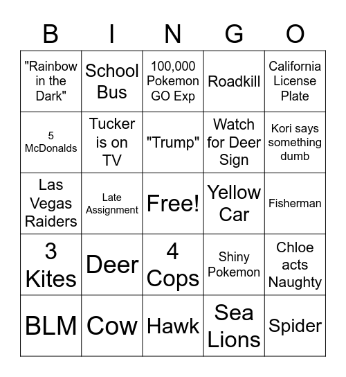 Astoria Bingo Card