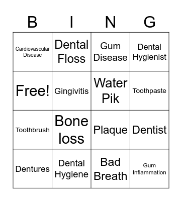 ORAL HEALTH Bingo Card