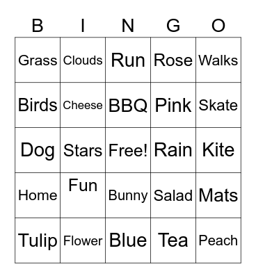 Stone Canyon Spring Bingo Card