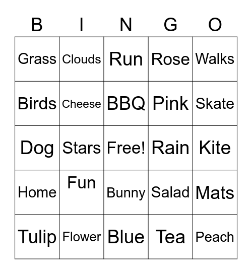Stone Canyon Spring Bingo Card