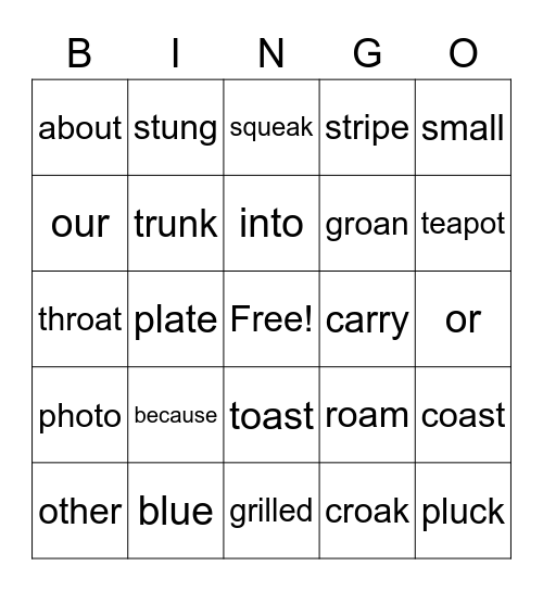 oa/HFW Bingo Card