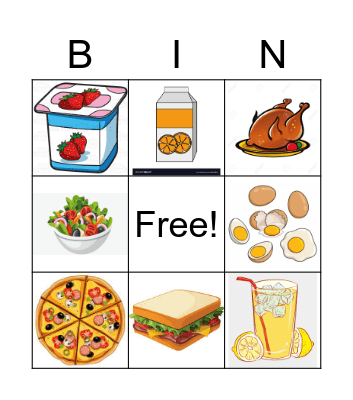 Food 1 Bingo Card