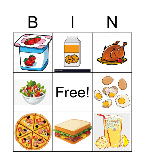 Food 1 Bingo Card