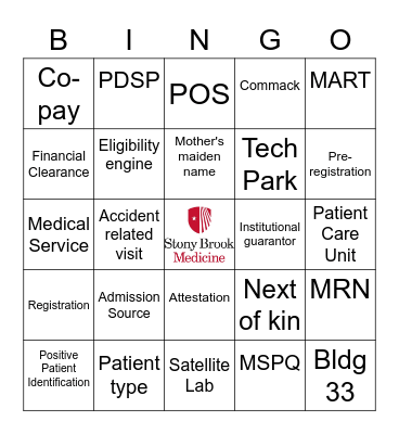 Patient Access Week 2021 Bingo Card