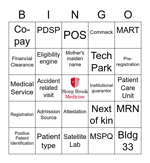 Patient Access Week 2021 Bingo Card
