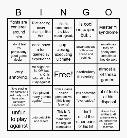 r/leagueoflegendsBINGO Card