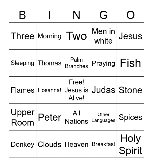 Risen Jesus Bingo Card