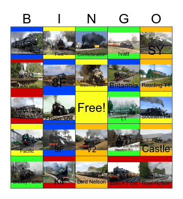 Steam Locomotives that I would like to work on their restoration with someone else than Goodwill one day Bingo Card