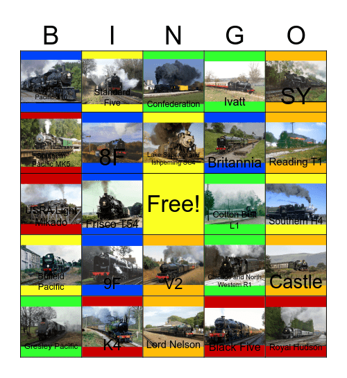 Steam Locomotives that I would like to work on their restoration with someone else than Goodwill one day Bingo Card