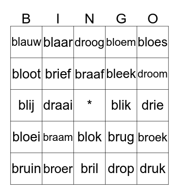 kleefletters br en dr Bingo Card