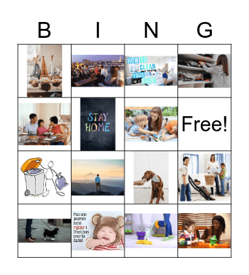 family and chores Bingo Card